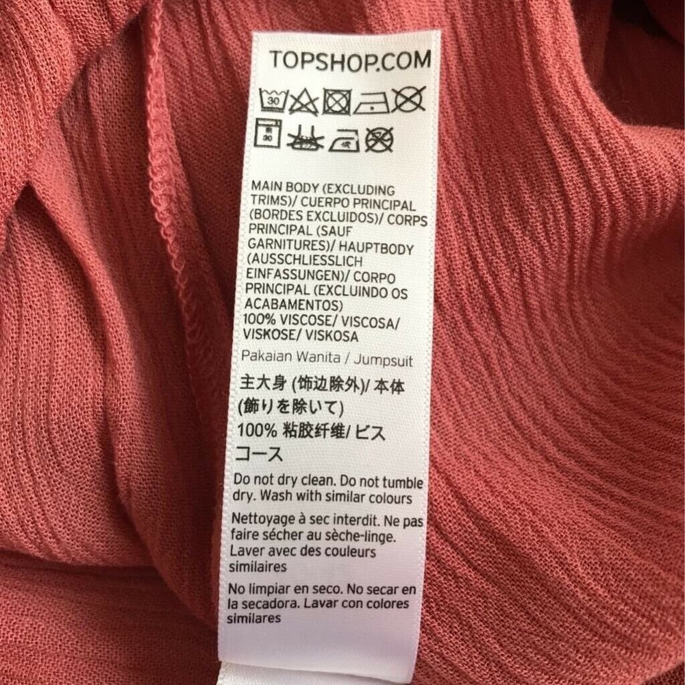 Topshop Romper Playsuit Pink Ruched Off Shoulder M - Picture 6 of 8